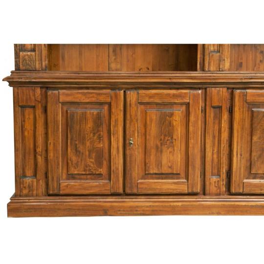 mediteransky knizny skrina rustikalne antikovane policovy skrina hneda masivne drevo lipa pracovna obyvacka toskanska provence klasicky nabytok jedinecna velkost nabytok vyroba lameridiana bytovy obchod.jpg